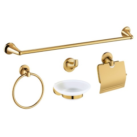 Set de accesorii pentru baie 5 in 1 Colin Golden Retro