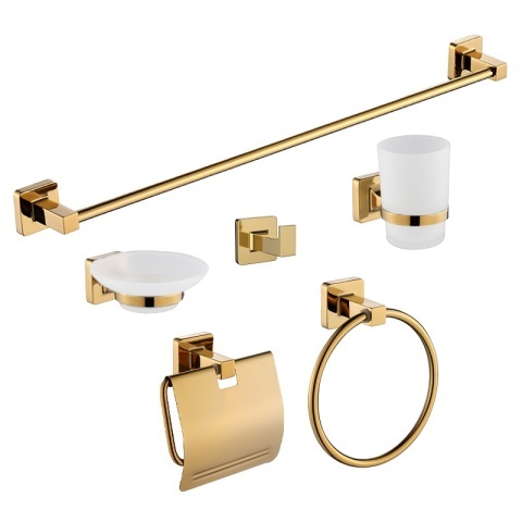 Set de accesorii pentru baie 6 in 1 DYLAN Auriu