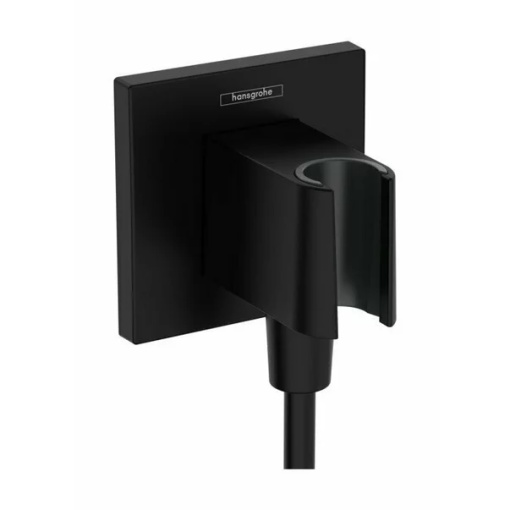 Cot conector cu suport para dus Hansgrohe Fixfit negru mat