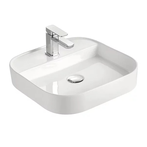 Lavoar pe blat Fluminia Juno alb 39 cm