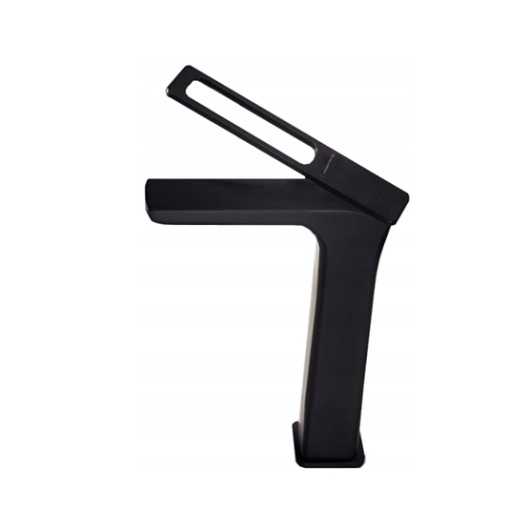 Baterie lavoar PRO Trevi, Montaj Pe Blat, Capat Fix, Inaltime 24.5 Cm, Finisaj Negru Mat