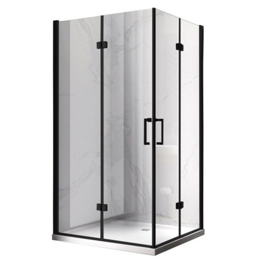Cabina de dus rectangulara KZ12C neagra 110x80 cm