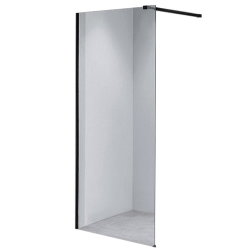 Perete de dus Walk-in SH07B, Dimensiune 80cm, Sticla securizata 8mm, Culoare Negru