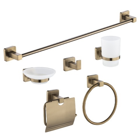 Set de accesorii pentru baie 6 in 1 DYLAN Auriu Periat