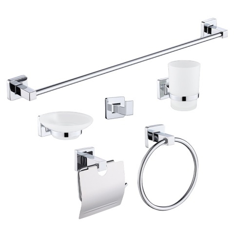 Set de accesorii pentru baie 6 in 1 DYLAN Crom