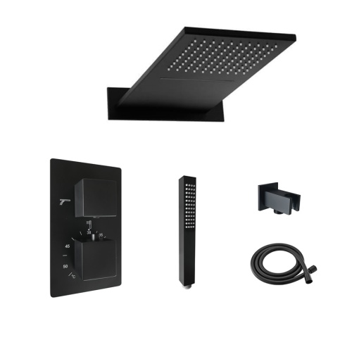 Set de dus negru mat, termostatic, 3 functii cod 1008 SLIM