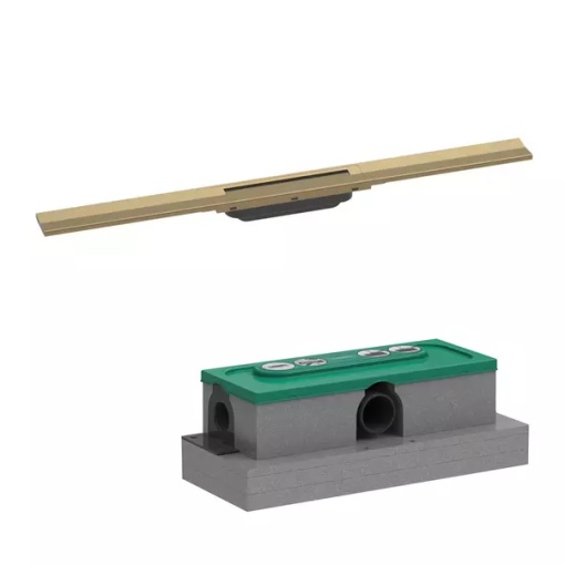 Set rigola pentru dus plus capac Hansgrohe RainDrain Flex ajustabil 80 cm bronz periat