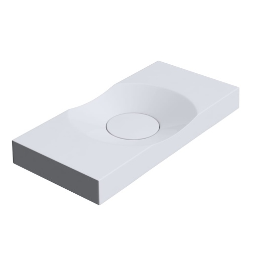 Chiuveta De Blat PRO LUCAS 100, 100x48 x 10 cm, Montaj Pe Blat, Design Deosebit, Forma Dreptunghiulara, Conglomerat, Alb