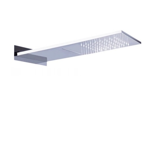 Para Dus Dreptunghiulara,PRO 9007,Tip Cascada, Dimensiuni 50 x 22 x 0.3 cm, Anti-Calcar, Crom Lucios
