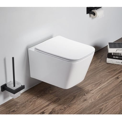 Vas WC PRO INES WHITE, Sistem inovator de spalare Rimless Tornado, Suspendat, Ceramica sanitara