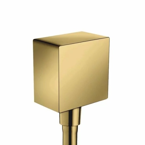 Cot conector dus Hansgrohe FixFit Square auriu lucios