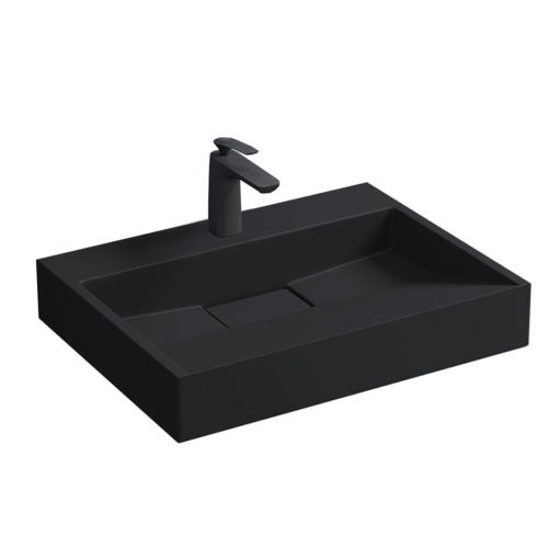 Lavoar De Blat PRO DEXTER BLACK, diferite dimensiuni, Montaj Pe Blat, Design Deosebit,Cu 1/2 Gauri sau fara Gaura Baterie,Conglomerat, Negru Mat