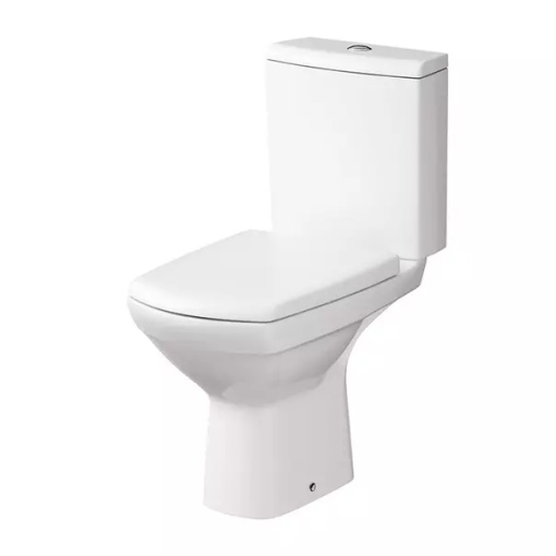 Set vas WC pe pardoseala Cersanit Carina rezervor 020 si capac alb