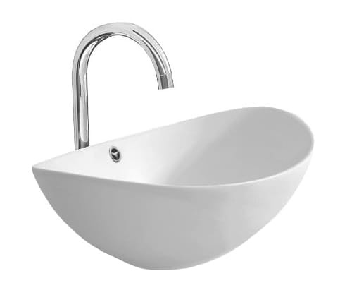 Chiuveta de blat PRO LARA, Dimensiuni 58 cm x 38 x 19 cm, Ceramica sanitara, Fara gaura baterie, Alb