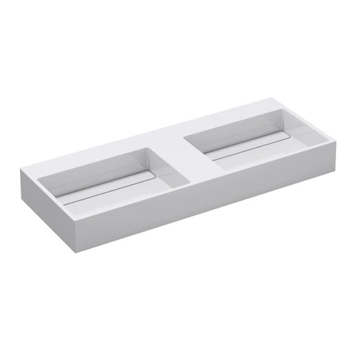 Lavoar De Blat Dublu PRO CASPIO WHITE, diferite dimensiuni , Cu 1/2 Gauri pentru Baterie sau fara Gaura Baterie, Conglomerat, 120 cm, Alb