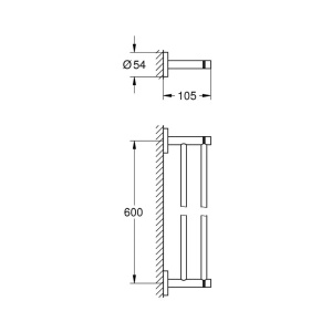 Bara dubla portprosop Grohe Essentials 60 cm auriu periat Cool Sunrise - Img 2