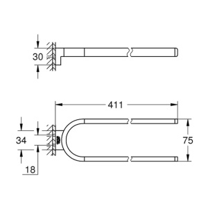 Bara dubla portprosop Grohe Selection 41 cm auriu lucios Cool Sunrise - Img 3