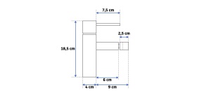 Baterie bideu REA TESS L, Inaltime: 18.5 cm, Auriu - Img 4