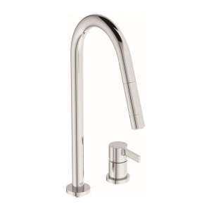 Baterie bucatarie cu dus extactibil Ideal Standard Gusto 242 crom lucios 2 tipuri de jet - Img 1