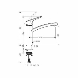 Baterie bucatarie Hansgrohe Logis 160 monocomanda crom lucios - Img 4
