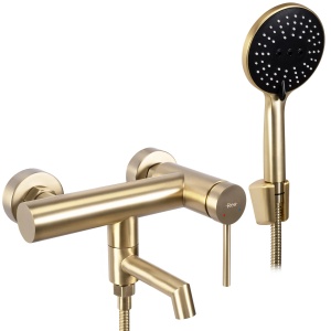 Baterie Cada REA FOSS BRUSH GOLD, Dus de mana inclus, Montaj Pe Perete