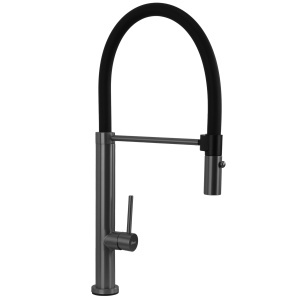 Baterie de bucatarie Rea Viera titan cu pipa flexibila