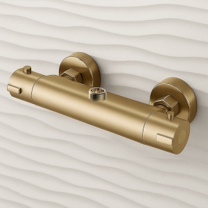 Baterie dus cu termostat si montaj pe perete T203 Gold - Img 2