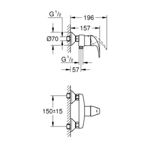 Baterie dus Grohe Start Curve monocomanda crom lucios - Img 3