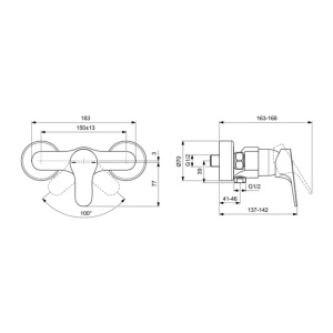 Baterie dus Ideal Standard Cerabase monocomanda crom cu lucios - Img 2