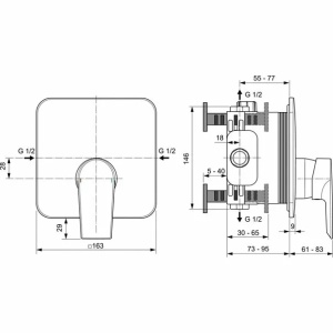Baterie dus Ideal Standard Edge montaj incastrat - Img 2