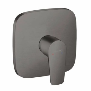 Baterie dus incastrata Hansgrohe Talis E monocomanda negru - crom periat - Img 1