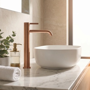 Baterie inalta pentru lavoar Rea Rivo Brush Copper - Img 5