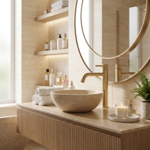 Baterie inalta pentru lavoar Rea Venti Brush Gold - Img 3