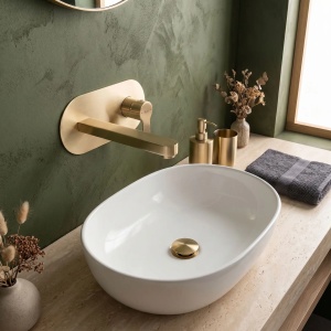 Baterie incastrata pentru lavoar REA Arcos Brush Gold - Img 4