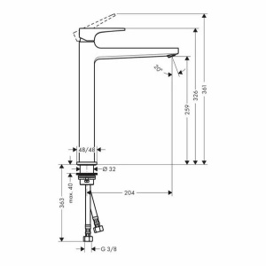 Baterie lavoar inalta Hansgrohe Metropol 260 bronz periat - Img 2