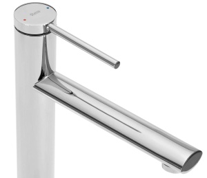 Baterie Lavoar REA OVAL CROM High, Montaj Pe Blat, Capat Fix, Monocomanda, Inaltime 27 Cm, Crom - Img 3