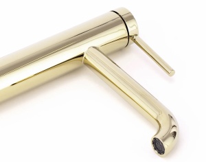 Baterie Lavoar REA SPOT GOLD LOW, Montaj Pe Blat, Capat Fix, Monocomanda, Inaltime 18 Cm, Auriu - Img 2