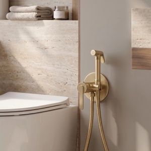 Baterie pentru bideu cu dus Rea Ontario Brush Gold - Img 3