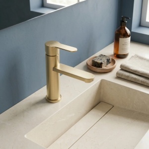 Baterie pentru lavoar Rea Arcos Brush Gold - Img 5