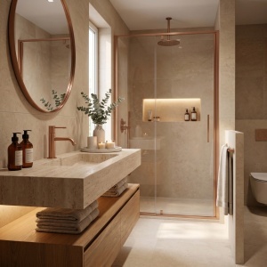 Baterie pentru lavoar Rea Venti Brush Copper Low - Img 7