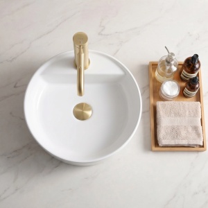 Baterie pentru lavoar Rivo, Culoare Gold Brush - Img 6