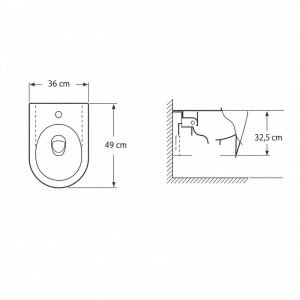 Bideu suspendat Fluminia Ricci cappuccino mat 49 x 36 cm - Img 2