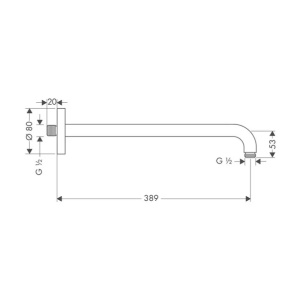Brat de dus Hansgrohe 389 mm negru mat - Img 2
