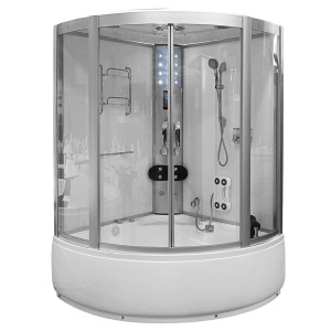 Cabina de dus cu cada si hidromasaj alba MO-08135, 135 x 135 x 220 cm - Img 2