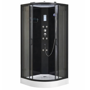 Cabina de dus cu hidromasaj MO-0545B-8 negru 80 x 80 x 215 cm