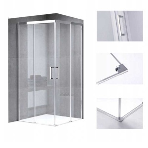 Cabina de dus cu rame cromate si sticla securizata KZ90A 80 x 80 cm - Img 16