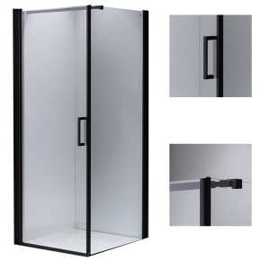 Cabina de dus cu sticla securizata rame negre ZES-BS04B 90 x 90 cm - Img 18