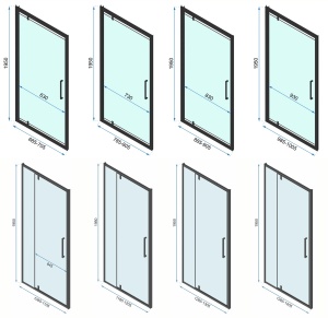 Cabina de dus cu Usa Pivotanta Rea Rapid Swing 80x100, Negru - Img 6