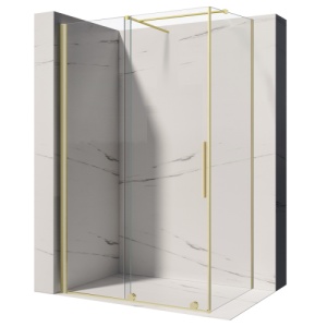 Cabina de dus culisanta Veldman Prima auriu periat 140 x 80 cm sticla 8 mm