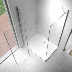 Cabina de dus din sticla securizata 6 mm cu rame cromate KZ20E 110 x 80 cm - Img 4